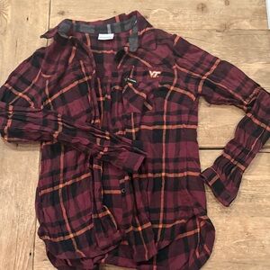 Columbia Red and Black Plaid Shirt